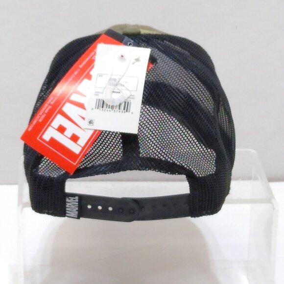 Marvel Punisher Camouflage Mesh Trucker Hat Cap Bioworld Comic Skull Logo NWT - Picture 4 of 6